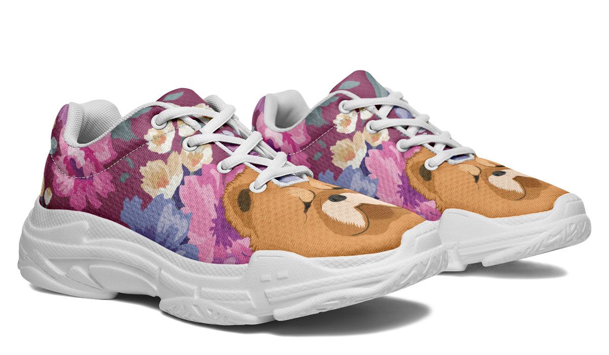 Chow Chow Dog Portrait Chunky Sneakers